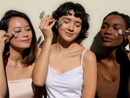 Jade Roller Masajeador facial y corporal para su rutina de cuidado de la piel